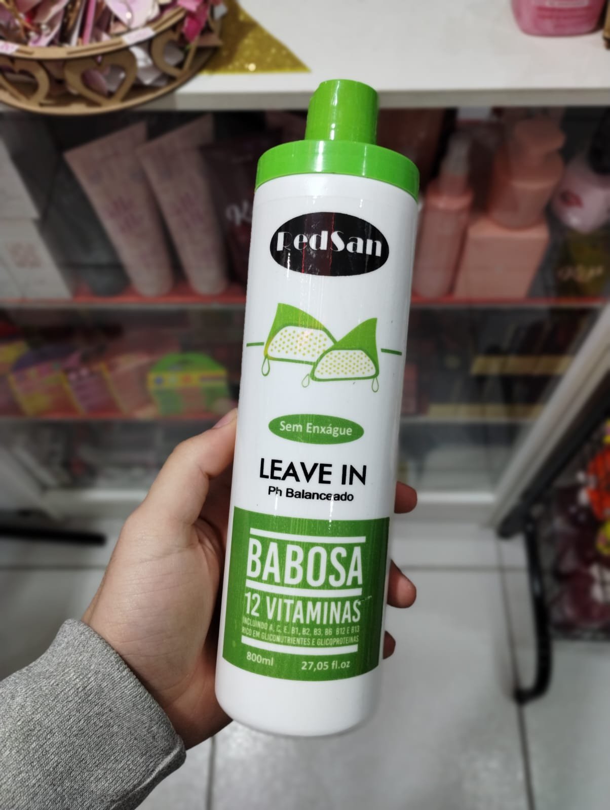 Red San Creme para Pentear Leave In Babosa 12 Vitaminas 800ml - Imagem 3