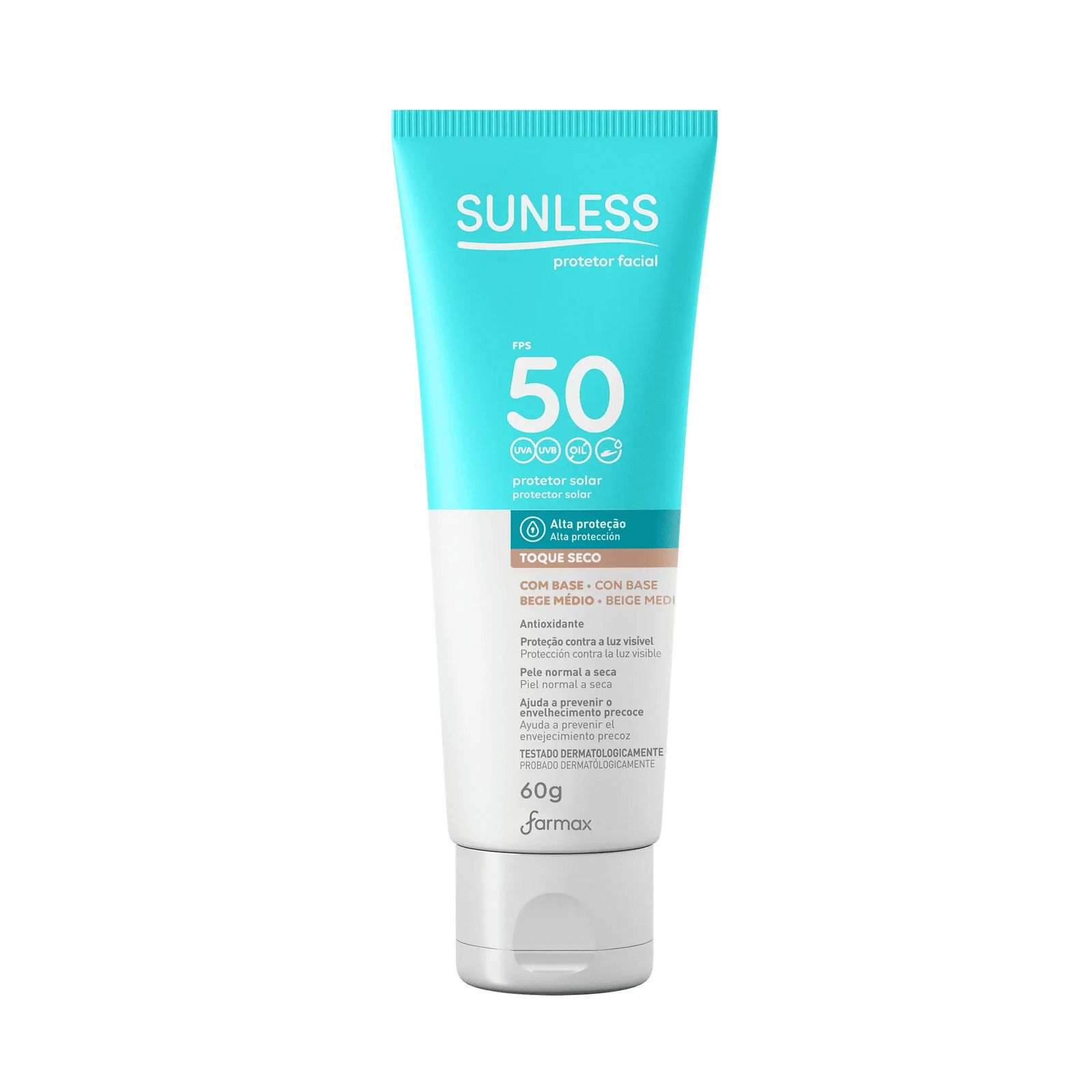 Sunless Protetor Solar 50FPS Bege Médio 60g