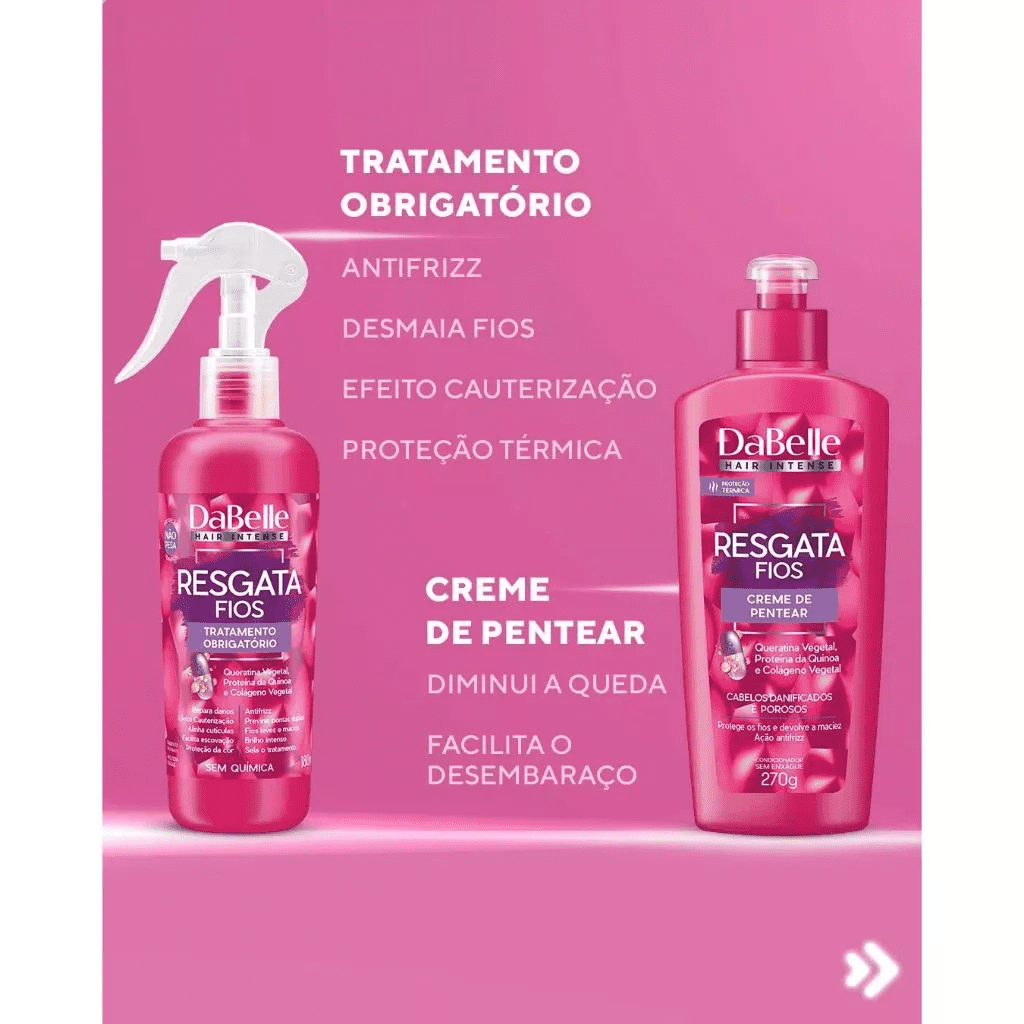 Dabelle Hair Intense Resgata Fios Creme de Pentear 270g - Imagem 2
