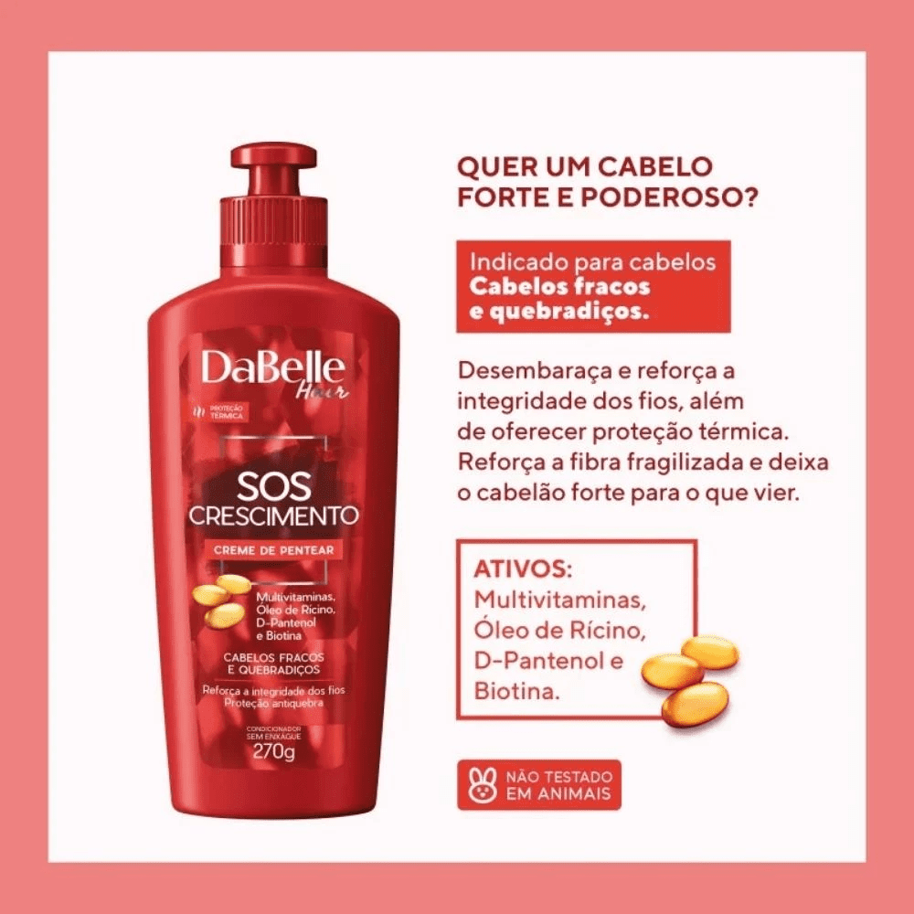 Dabelle Hair Intense SOS Crescimento Creme de Pentear 270g - Imagem 2