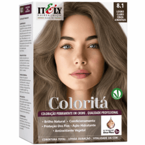 Itely Hair Fashion Coloraçao Profissional Louro Claro Acinzentado 8.1