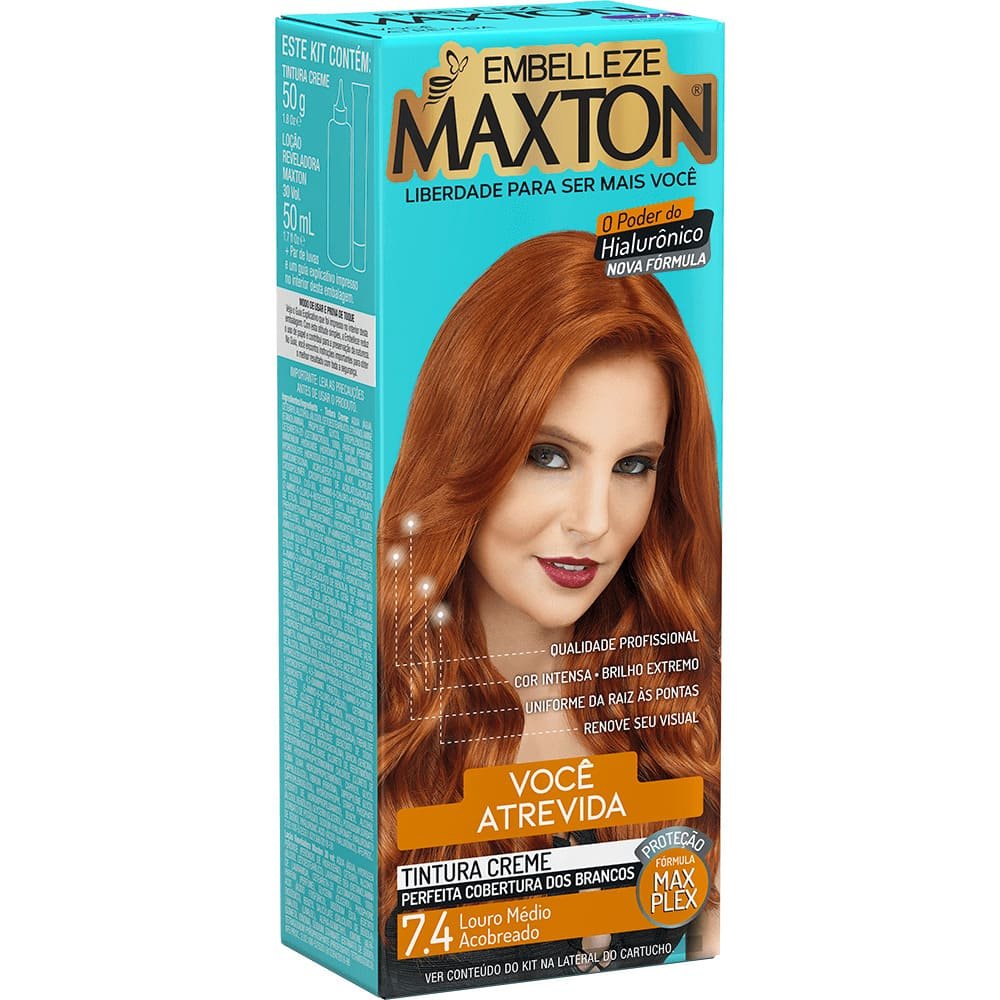 Tintura Maxton Louro Medio Acobreado 7.4