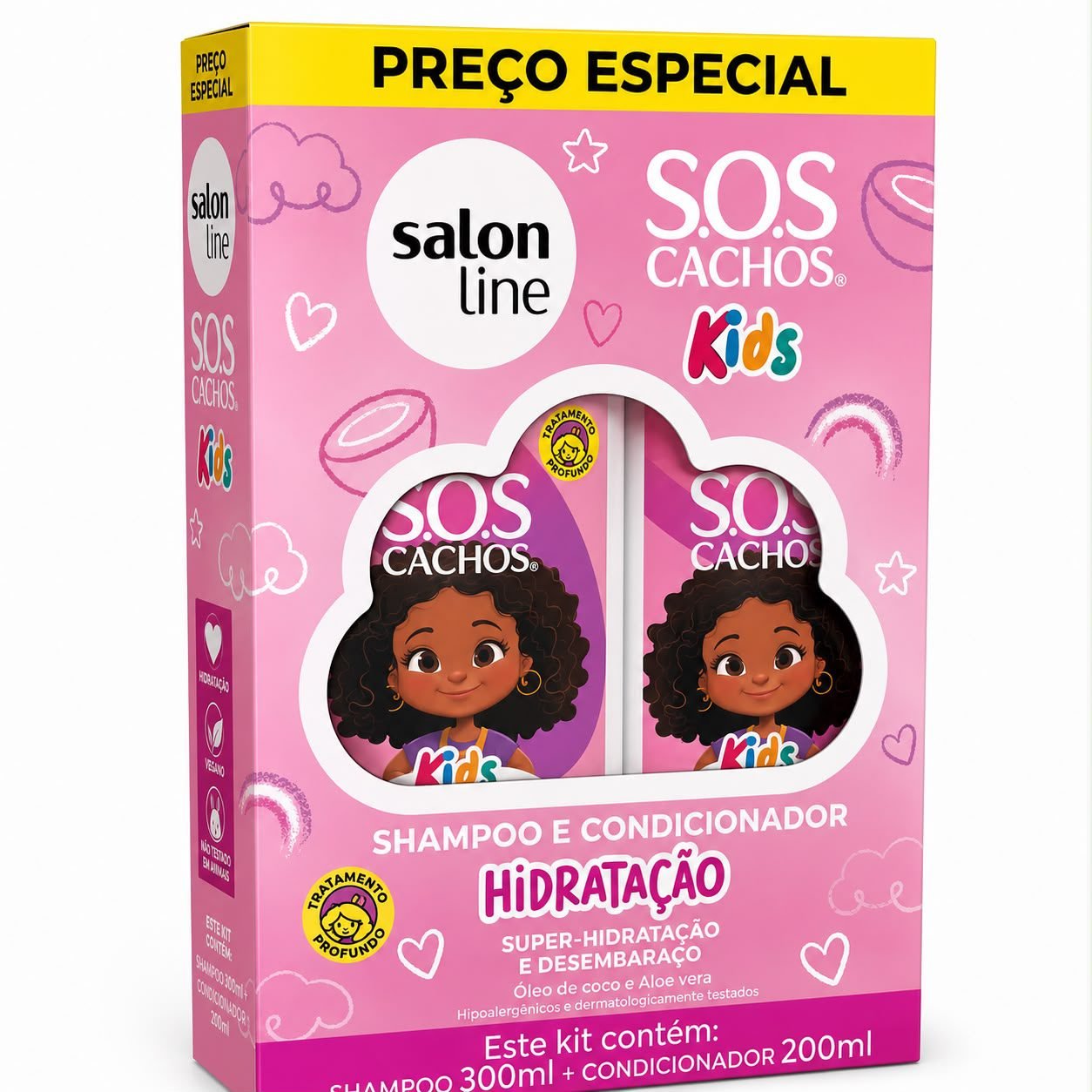 Kit Sh + Cond Super Hidratação Sos Cachos Kids