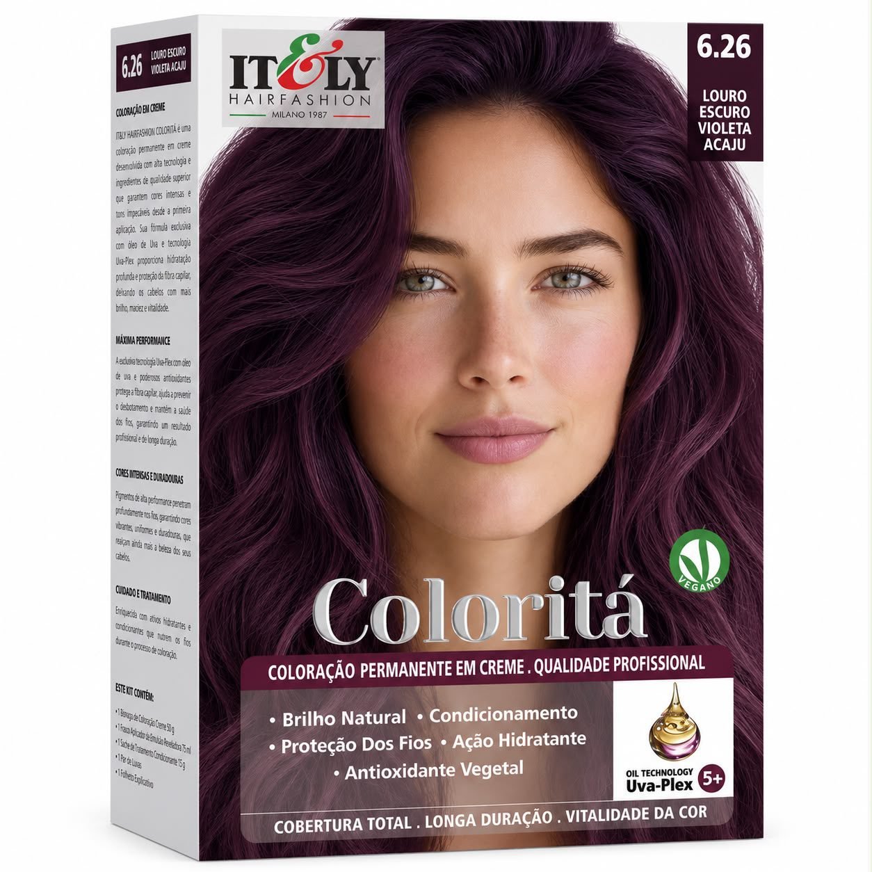 Itely Hair Fashion Coloraçao Profissional Louro Escuro Marsala 6.26